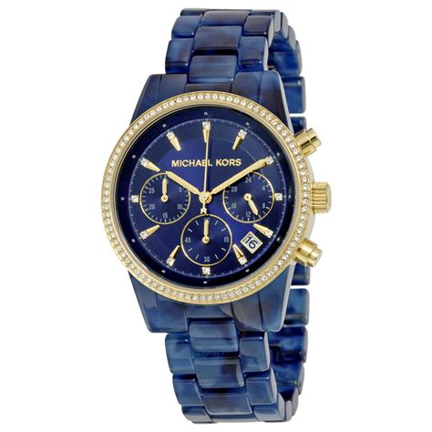 michael kors watch navy blue face|Michael Kors blue dial watch.